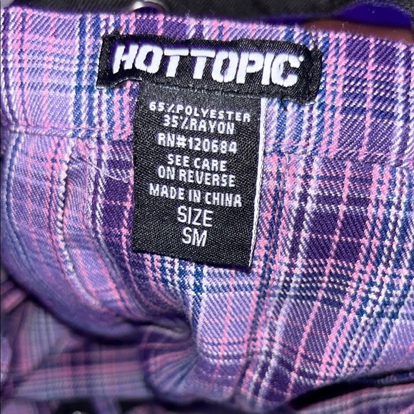 Purple Plaid Pleated Belt Skirt (Hot Topic) - Picture 4 of 4